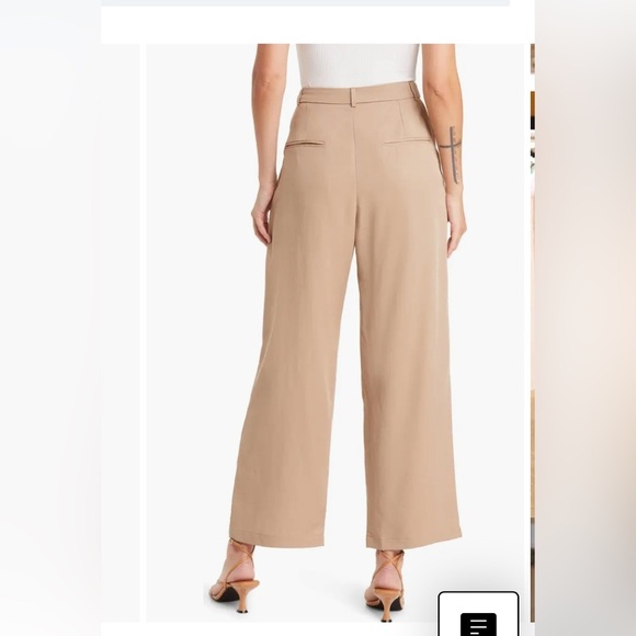 Reformation Mason wide leg cropped pants in a khaki brown size 2 petite - Picture 4 of 13